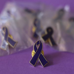 purple ribbon pin